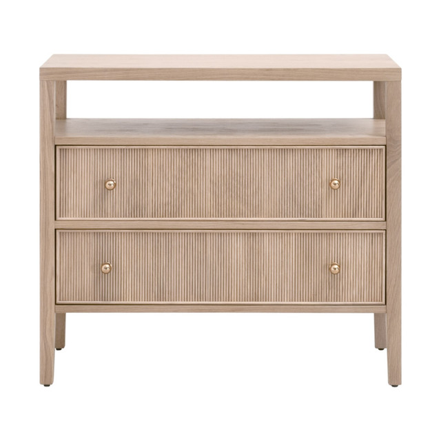 Essentials For Living - Highland Open Shelf, 2-Drawer Nightstand in Natural Oak Essentials For Living - Highland Open Shelf, 2-Drawer Nightstand in Natural Oak