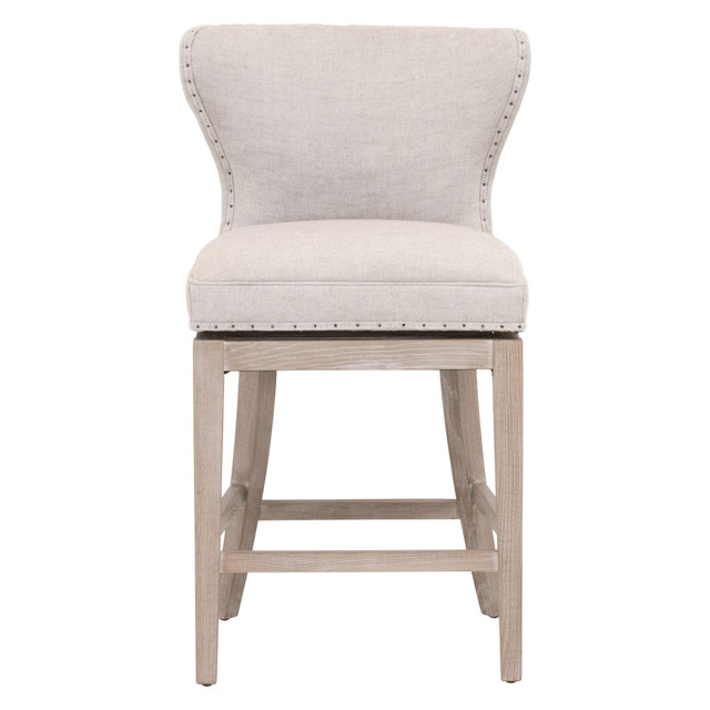 Essentials For Living - Milton Swivel Counter Stool in Performance Bisque French Linen Essentials For Living - Milton Swivel Counter Stool in Performance Bisque French Linen