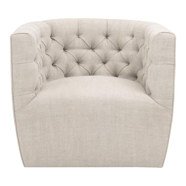 Essentials For Living - Marcel Swivel Club Chair in Performance Bisque French Linen Essentials For Living - Marcel Swivel Club Chair in Performance Bisque French Linen