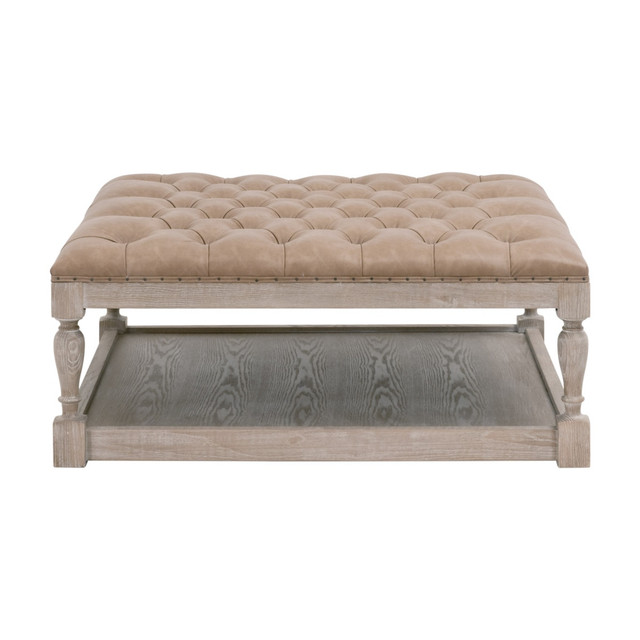 Essentials For Living - Townsend Tufted Upholstered Coffee Table in Ivanhoe-Toast