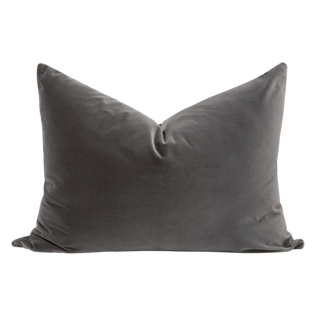 Essentials For Living - The Basic 34" Essential Dutch Pillow in Dark Dove Velvet