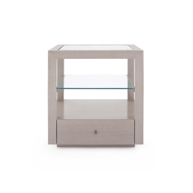 Villa & House - Gavin 1-Drawer Side Table, Taupe Gray