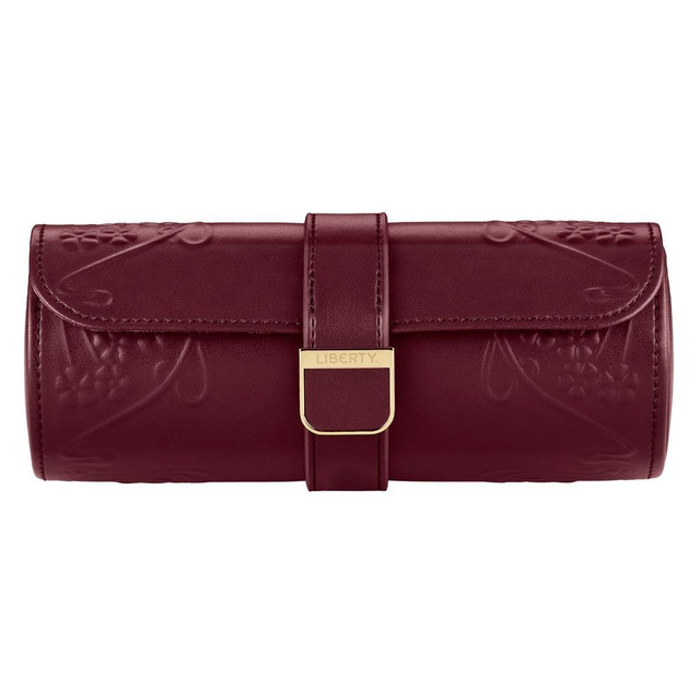 WOLF X LIBERTY Ianthe Triple Watch Roll Burgundy