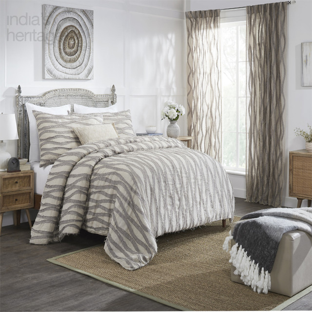 Ellora Casa by India's Heritage Fraying Euro Shams in Natural