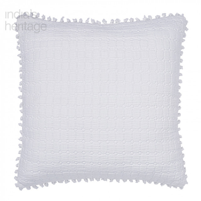 Ellora Casa by India's Heritage Chelsea Euro Shams in White 
