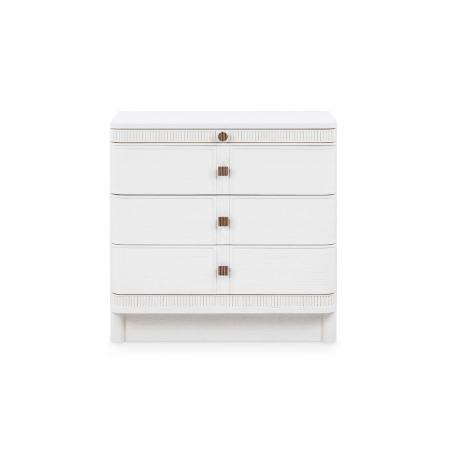 Villa & House - Sienna 3-Drawer Side Table, Glazed Whisper White Villa & House - Sienna 3-Drawer Side Table, Glazed Whisper White
