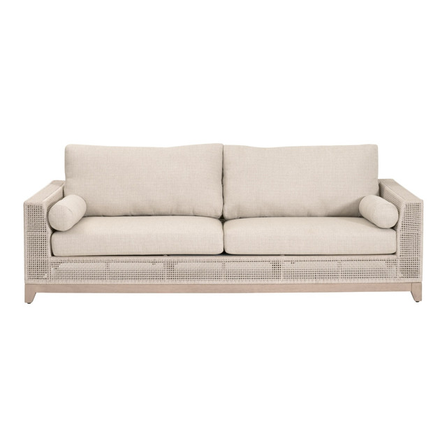 Essentials For Living - Tropez Outdoor 90" Sofa, Oat Flat Rope