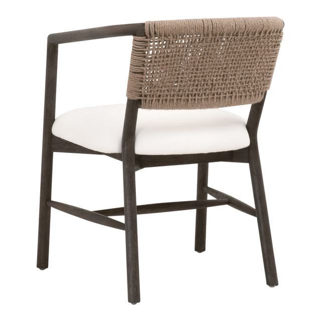 Essentials For Living - Juxtaposition Accent Chair in LiveSmart Peyton Pearl, Matte Brown Oak, Jute Twine