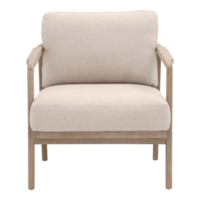 Essentials For Living - Harbor Club Chair in Flax Linen, White Rope, Smoke Gray Oak