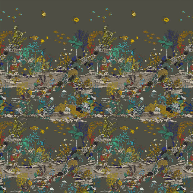 Underwater Jungle in 02, Wallcovering by Kravet Couture