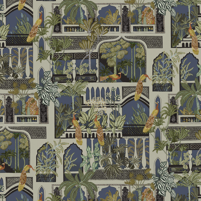 Peacock Arches in 31, Wallcovering by Kravet Couture