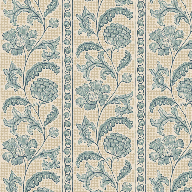 Floral Check in 01, Wallcovering by Kravet Couture