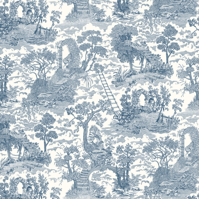 Islet Hopping Toile in 11, Wallcovering by Kravet Couture