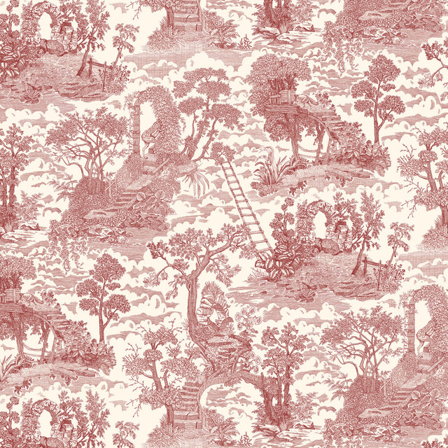 Islet Hopping Toile in 21, Wallcovering by Kravet Couture
