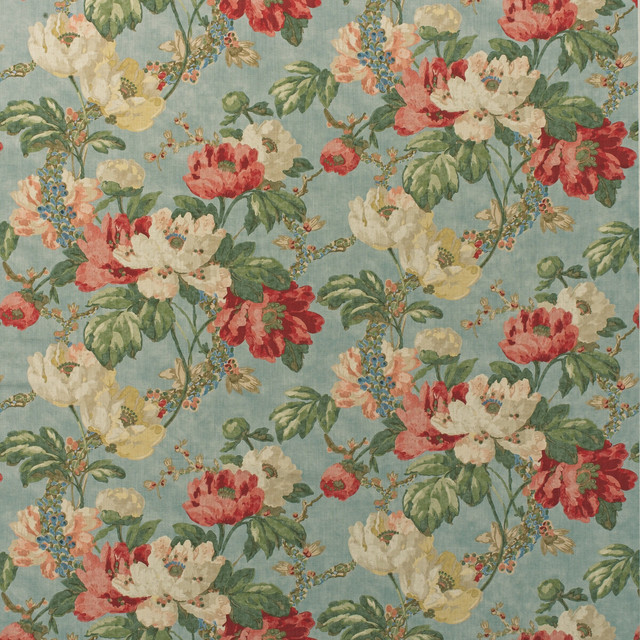 Peony in Summer Sky, Multipurpose Fabric by Kravet Couture