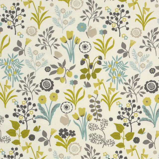 Frida in Charteuse/charcoal, Multipurpose Fabric by Clarke & Clarke