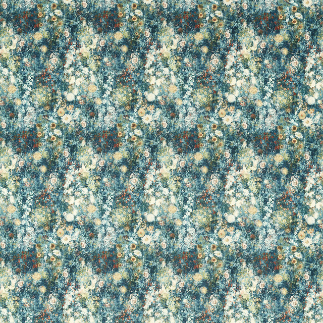 Rosedene in Denim/spice, Multipurpose Fabric by Clarke & Clarke