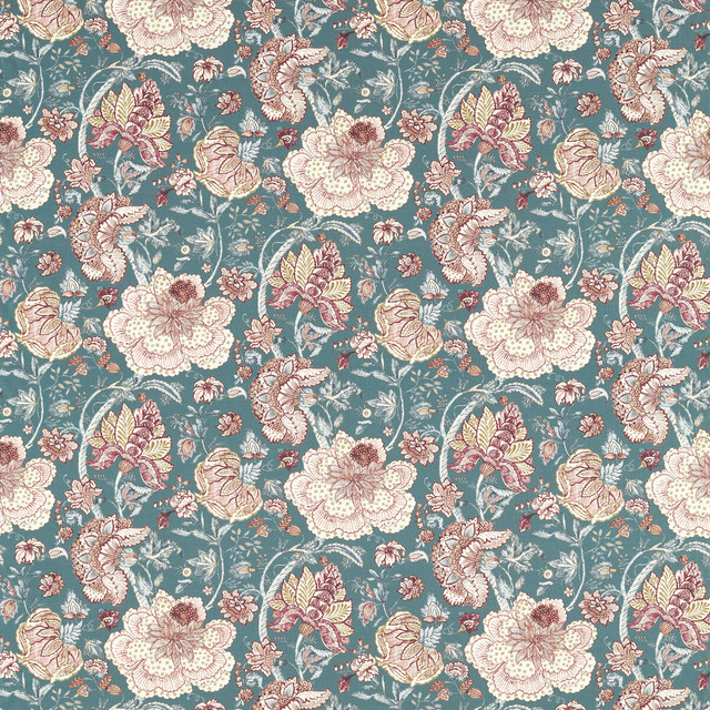 Lucienne in Teal, Multipurpose Fabric by Clarke & Clarke