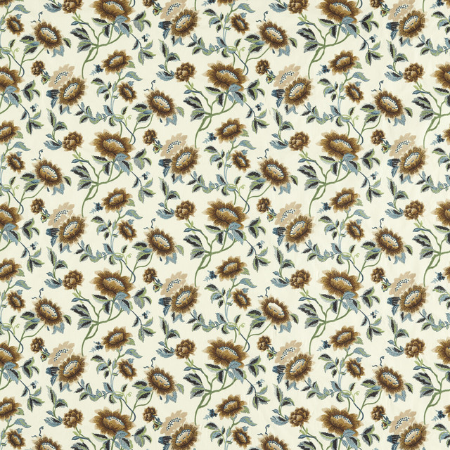 Tonquin in Ivory/chartreuse Emb, Drapery Fabric by Clarke & Clarke