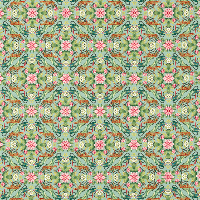 Menagerie in Aqua, Multipurpose Fabric by Clarke & Clarke