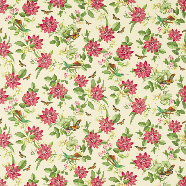 Pink Lotus in Ivory, Multipurpose Fabric by Clarke & Clarke