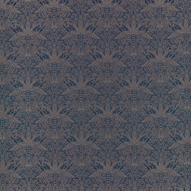 Leopardo in Midnight/copper Jacquard, Upholstery Fabric by Clarke & Clarke