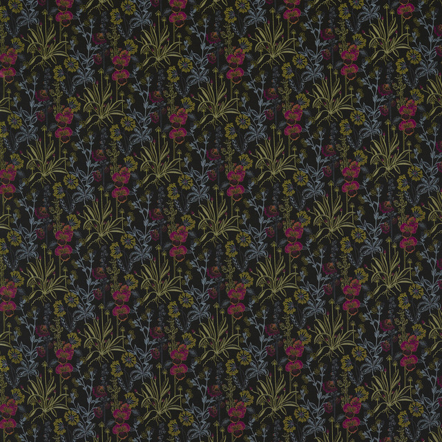 Elmsdale Jacquard in Noir, Drapery Fabric by Clarke & Clarke
