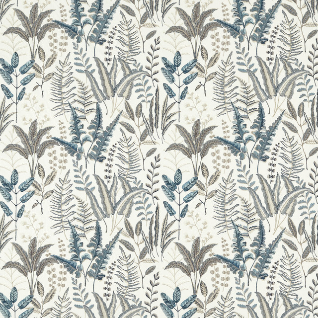 Bracken in Denim Emb, Drapery Fabric by Clarke & Clarke