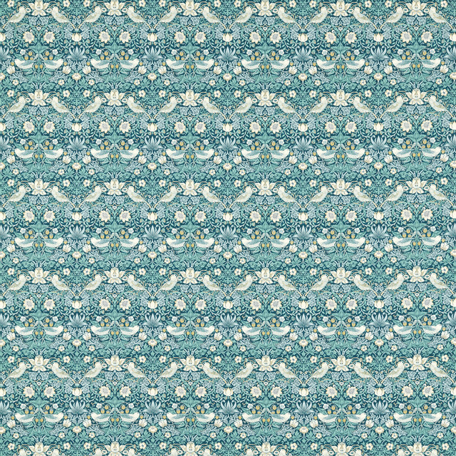Strawberry Thief in Teal, Multipurpose Fabric by Clarke & Clarke
