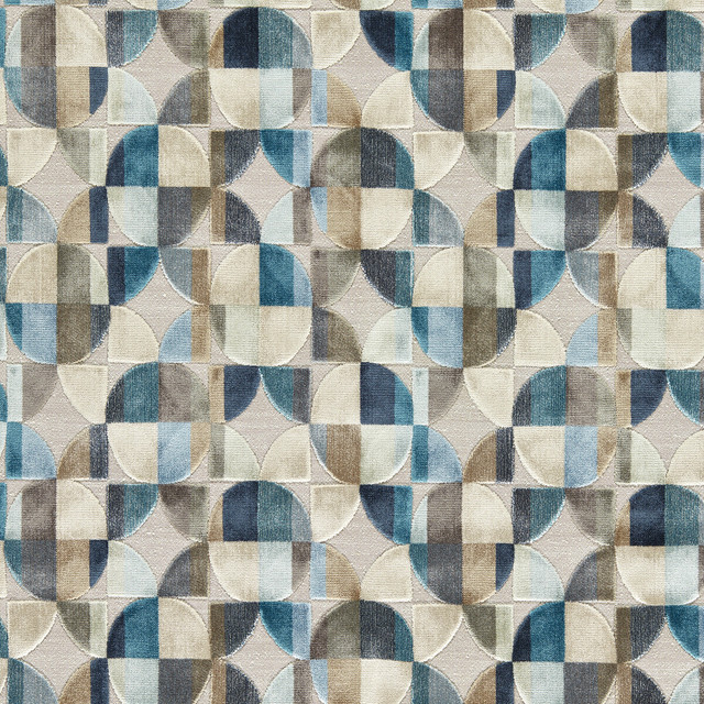 Delaunay in Denim, Upholstery Fabric by Clarke & Clarke