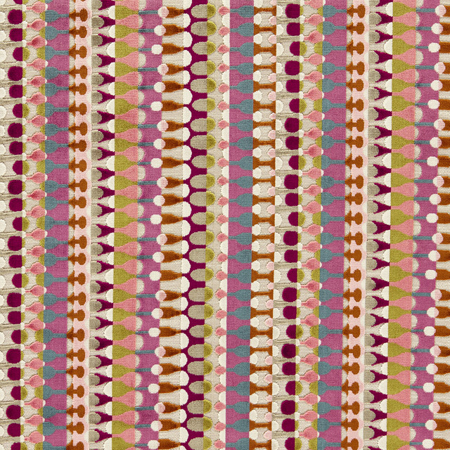 Orpheus in Magenta Peacock, Upholstery Fabric by Clarke & Clarke