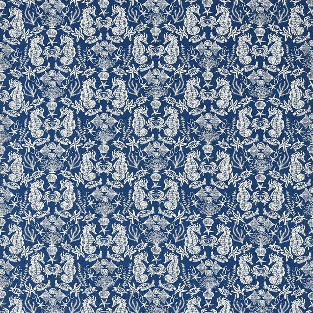 Aquarium in Navy, Multipurpose Fabric by Clarke & Clarke