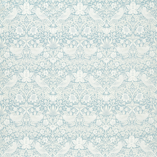 Strawberry Thief Jacquard in Mineral, Drapery Fabric by Clarke & Clarke