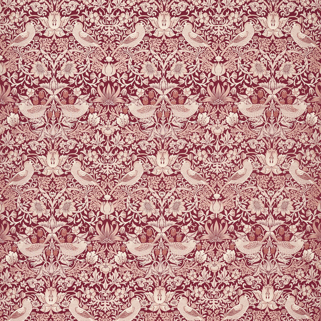 Strawberry Thief Jacquard in Plum, Drapery Fabric by Clarke & Clarke
