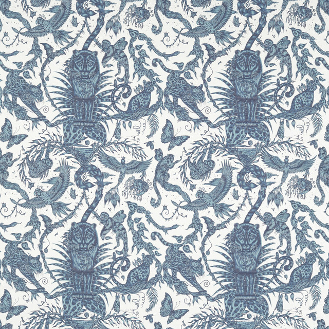 Bosque Dreams Jacquard in Ink, Drapery Fabric by Clarke & Clarke