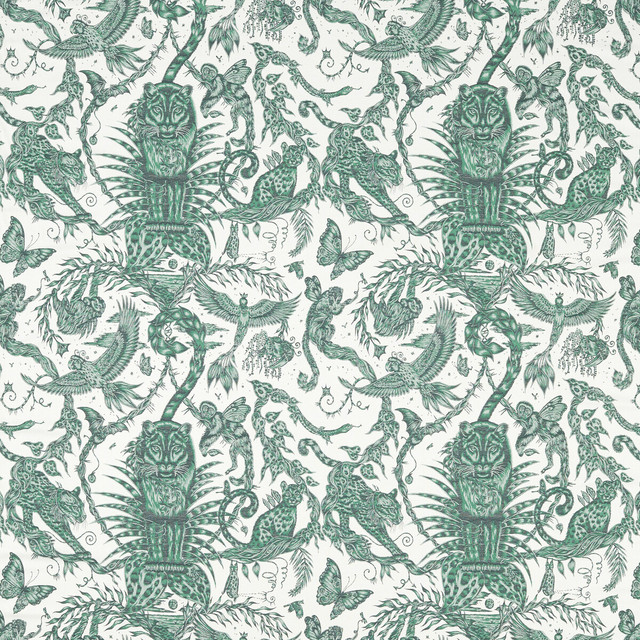 Bosque Dreams Jacquard in Seafoam, Drapery Fabric by Clarke & Clarke