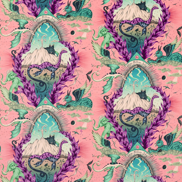 Highlandia Velvet in Pink, Upholstery Fabric by Clarke & Clarke