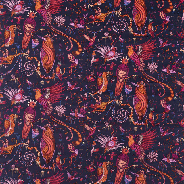 Quetzal Velvet in Violet, Upholstery Fabric by Clarke & Clarke