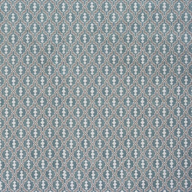 Aztec in Agua, Upholstery Fabric by Gaston Y Daniela