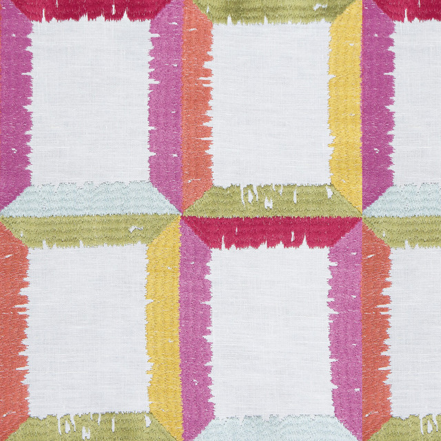 Yucatan in Rosa/verde, Drapery Fabric by Gaston Y Daniela
