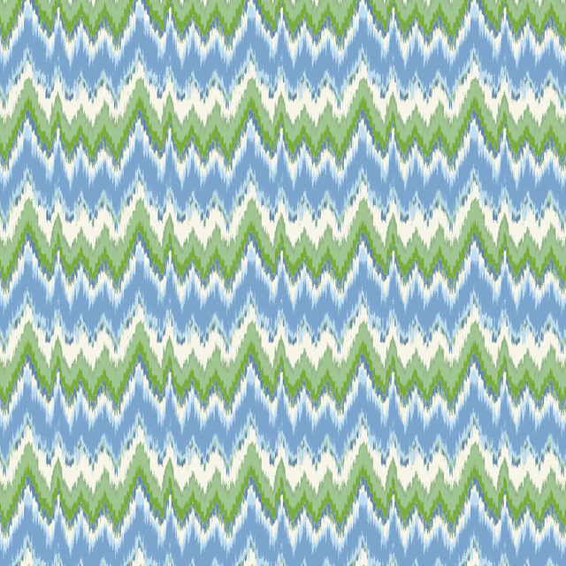 Cala Figuera in Verde Azul, Multipurpose Fabric by Gaston Y Daniela