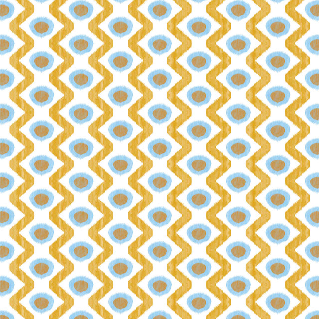 Cala Marsal in Azul Ocre, Multipurpose Fabric by Gaston Y Daniela