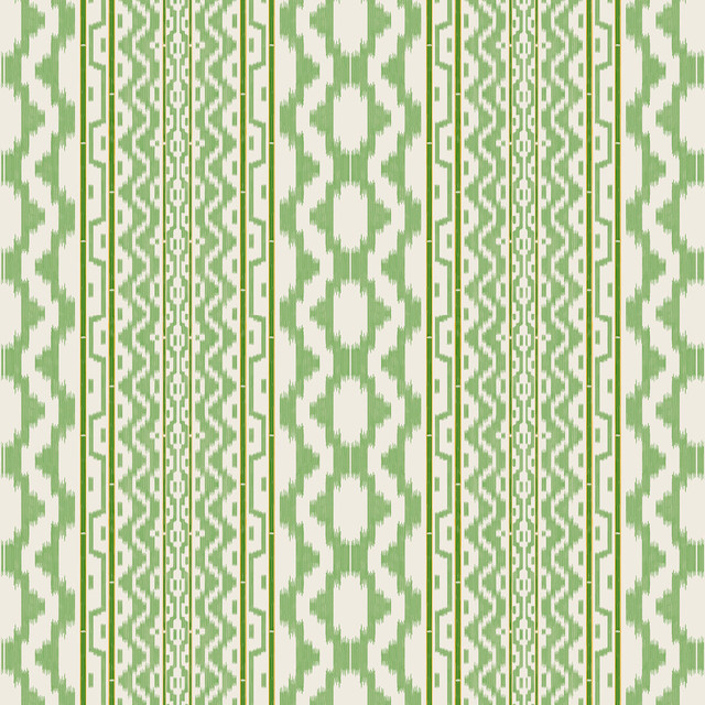 Cala Murada in Verde, Drapery Fabric by Gaston Y Daniela