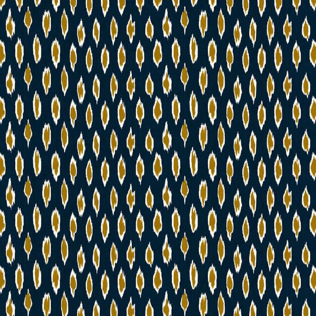 Hali in Navy/ocre, Upholstery Fabric by Gaston Y Daniela