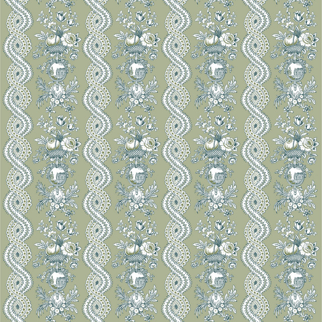 Pilara in Verde, Multipurpose Fabric by Gaston Y Daniela
