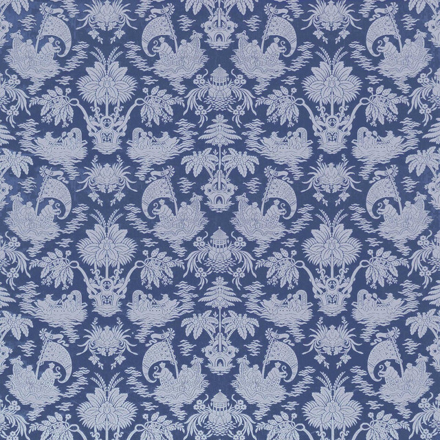 Guangxu in Azul, Upholstery Fabric by Gaston Y Daniela