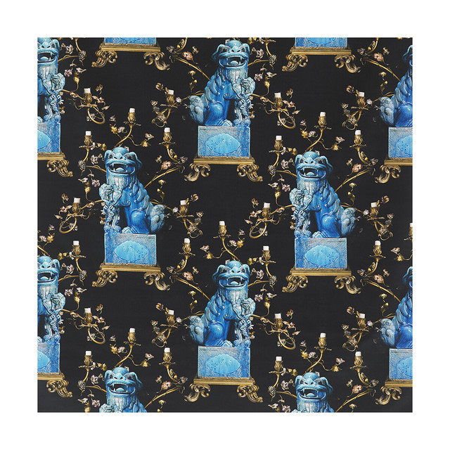 Chien in Onyx/azul, Multipurpose Fabric by Gaston Y Daniela