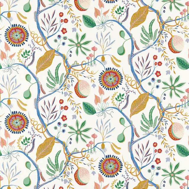 Jackfruit And The Beanstalk in Popsicle, Multipurpose Fabric by Scion