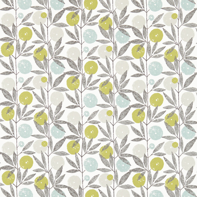 Blomma in Kiwi/pumice/marine, Drapery Fabric by Scion