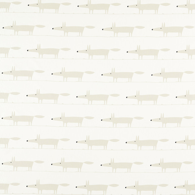 Midi Fox in Snow, Multipurpose Fabric by Scion